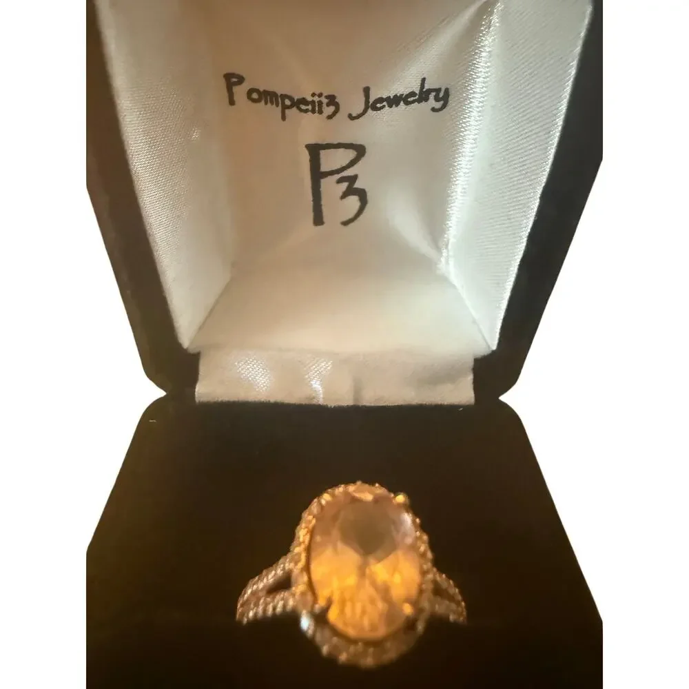 Morganite 3ct Diamond Rose Gold Cocktail Ring